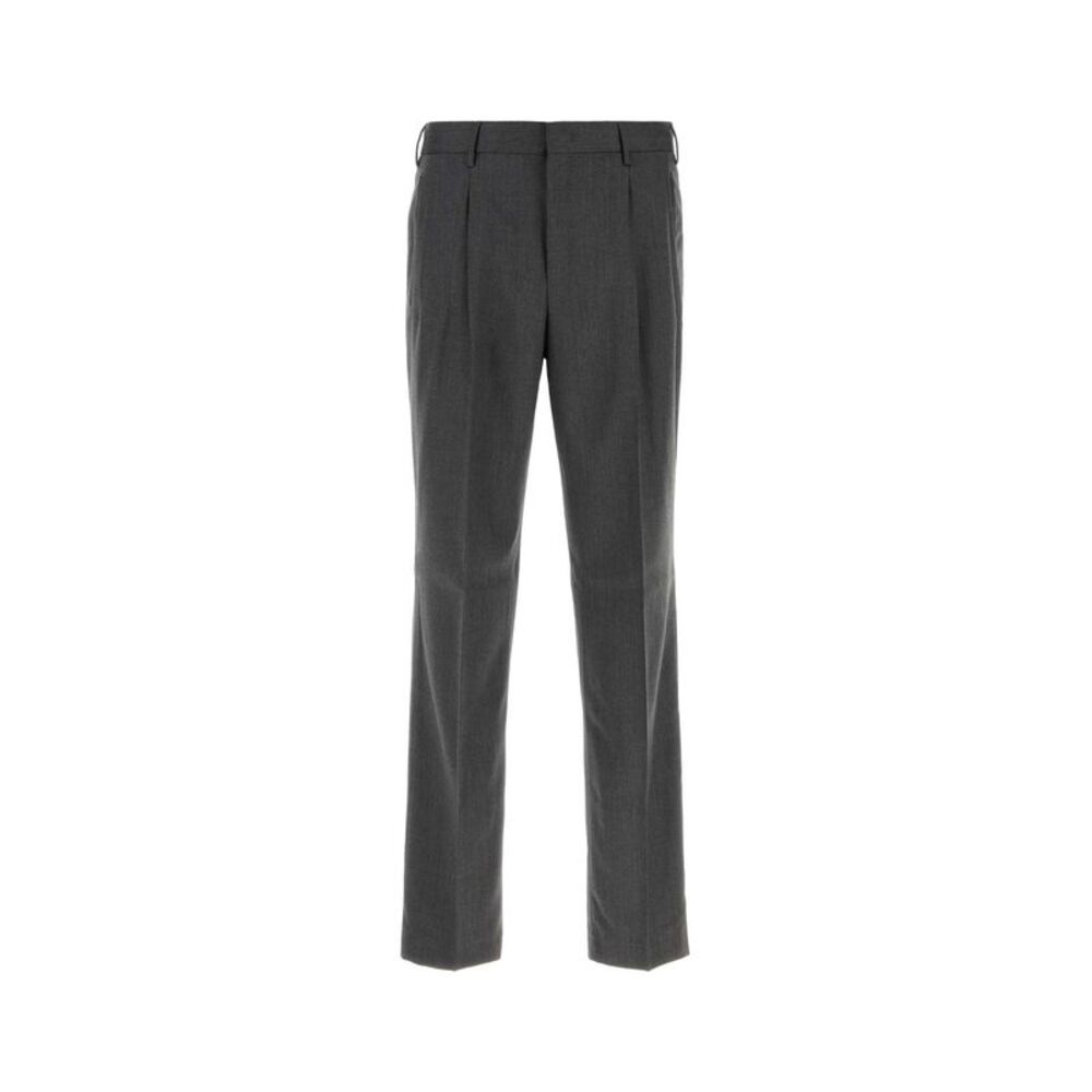 Pt Torino Men Dark Grey Stretch Wool Pant